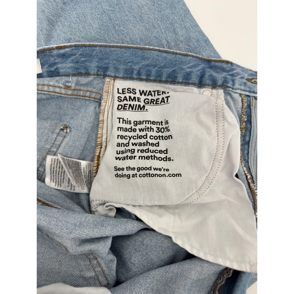 Cotton On Loose Straight Jean Light Wash Blue High Rise Relaxed Denim US 8 - Picture 5 of 5